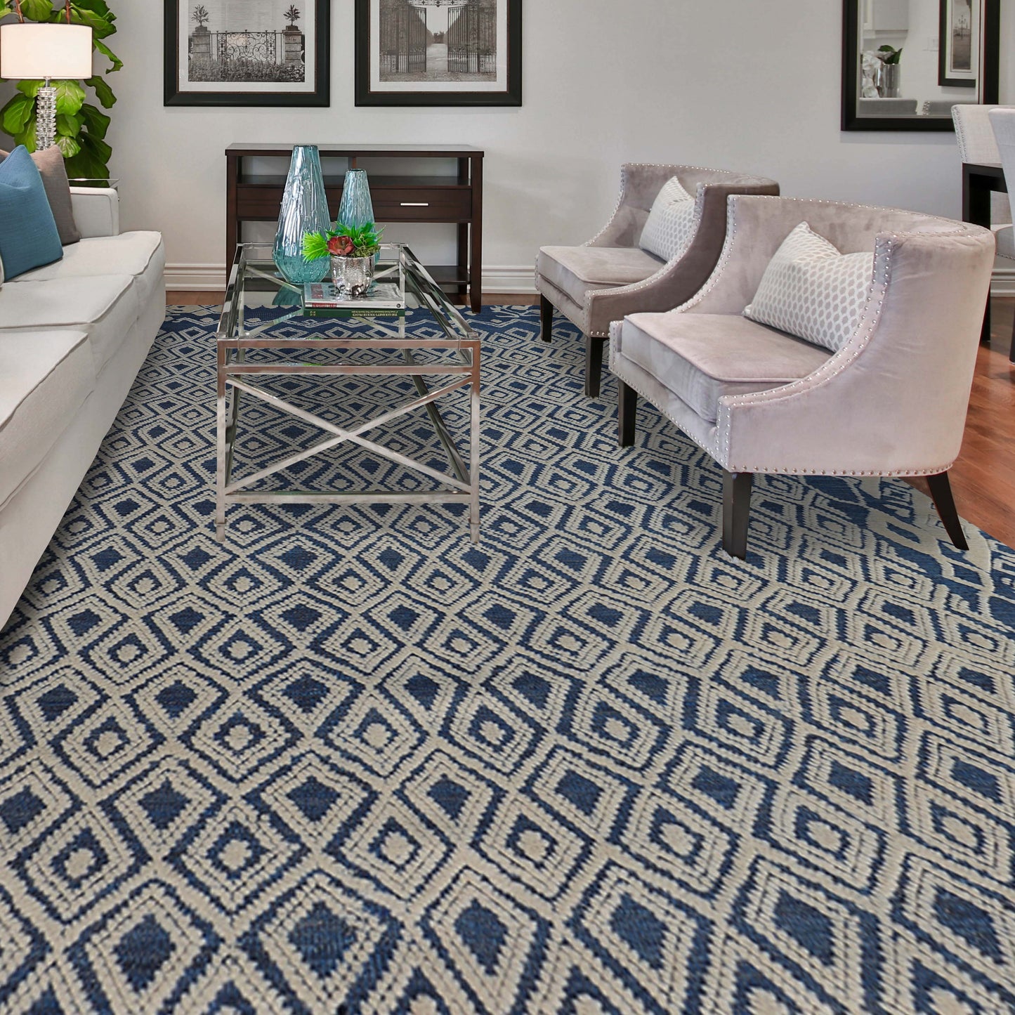 MOROCCAN A12TZ IVORY / BLUE