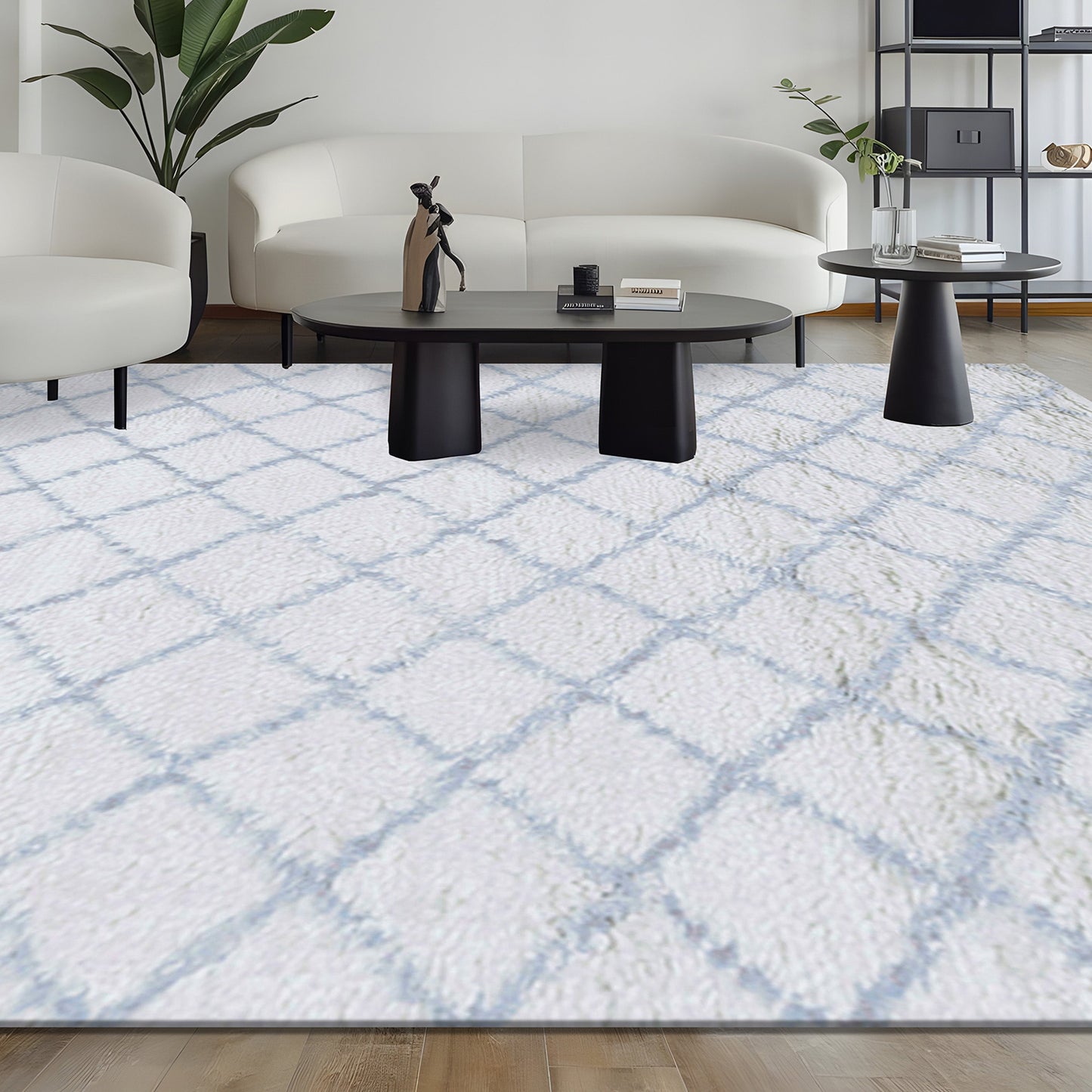 MOROCCAN CR817 IVORY / LIGHT BLUE