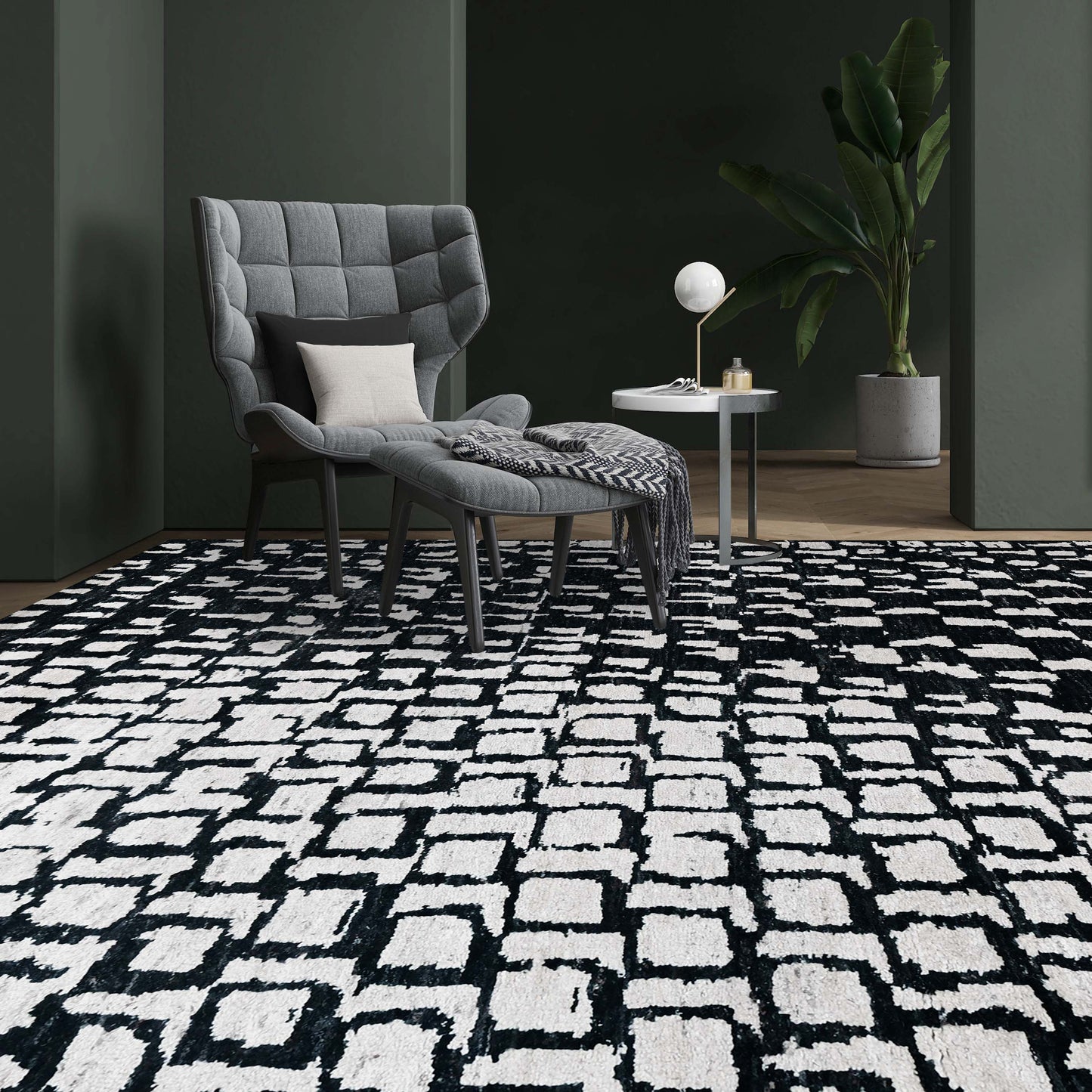 MOROCCAN STZ19 WHITE / BLACK