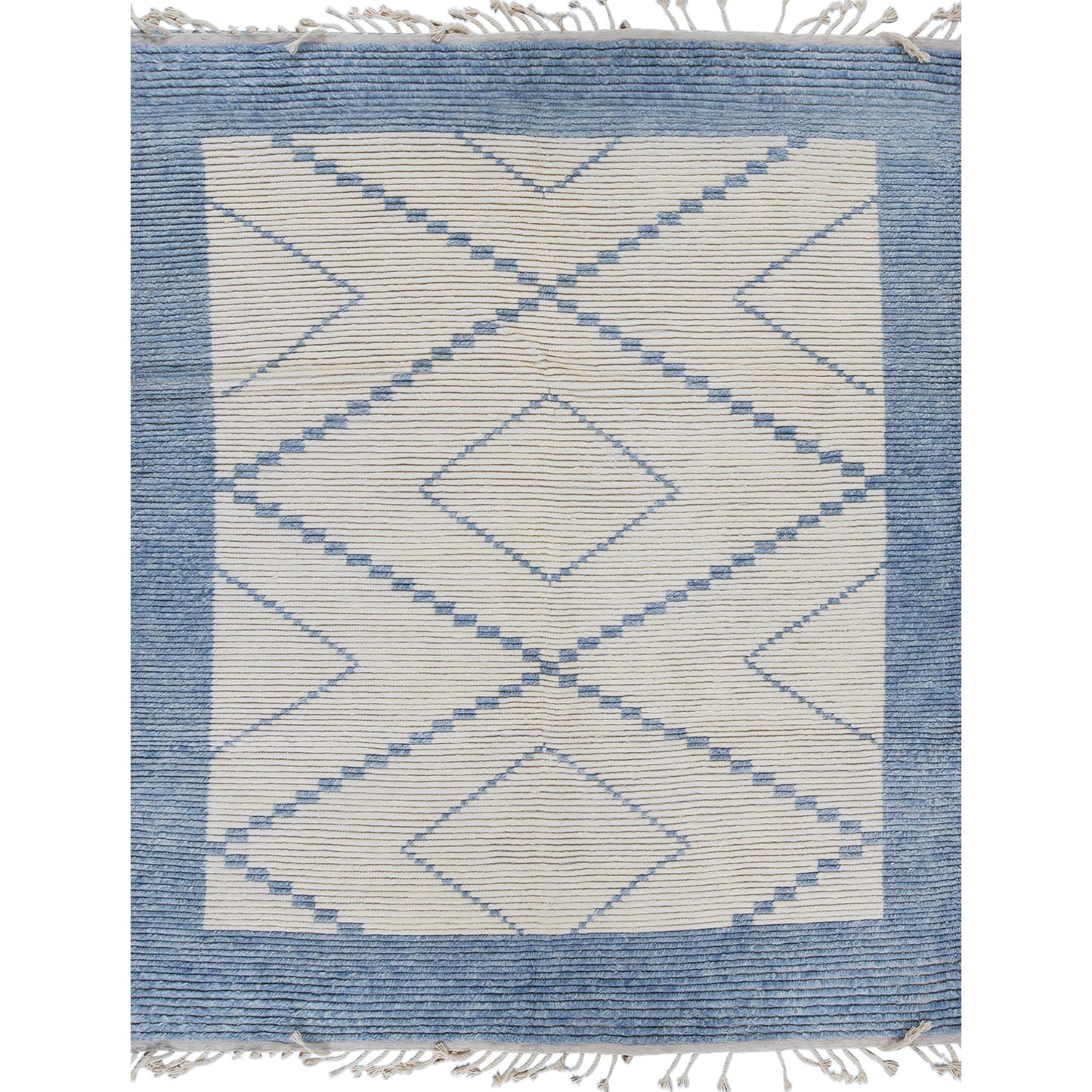 MOROCCAN TZ027 IVORY / BLUE