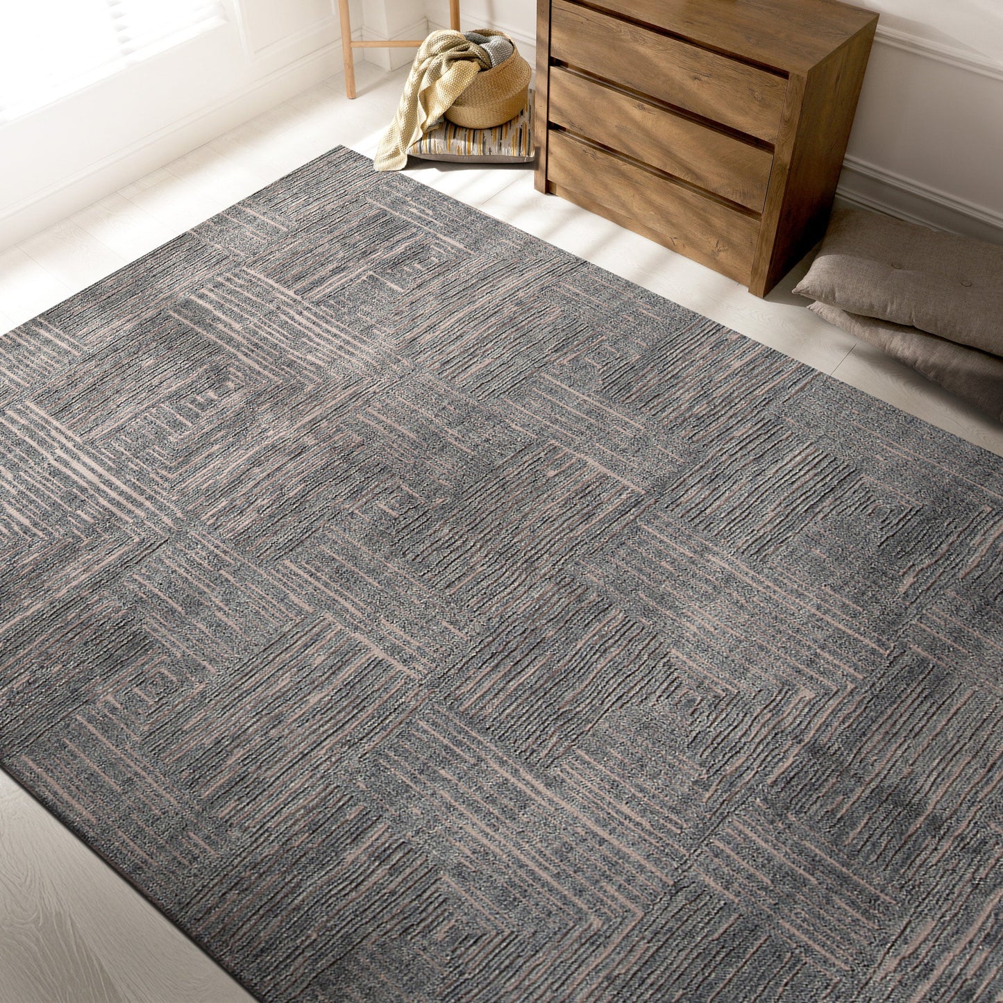 MOROCCAN TZ040 DARK GREY / IVORY