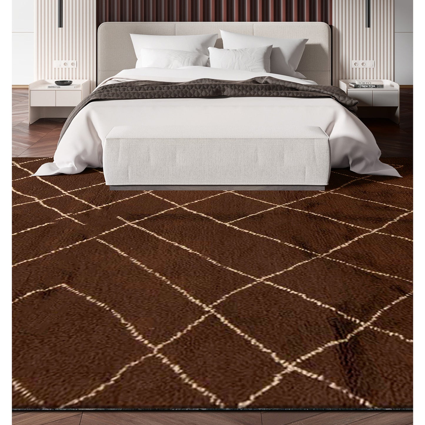 MOROCCAN TZ110 BROWN / IVORY
