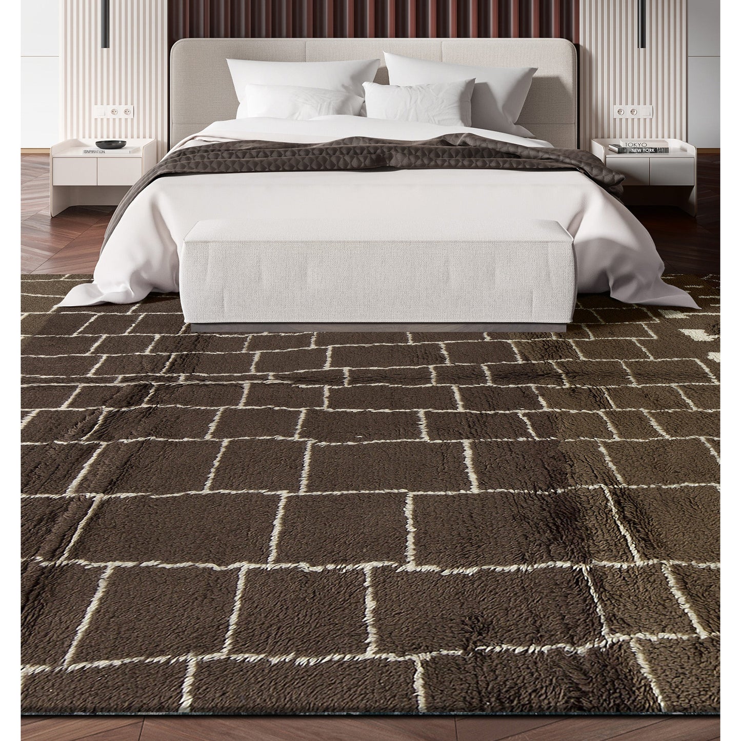 MOROCCAN TZ112 IVORY / BROWN