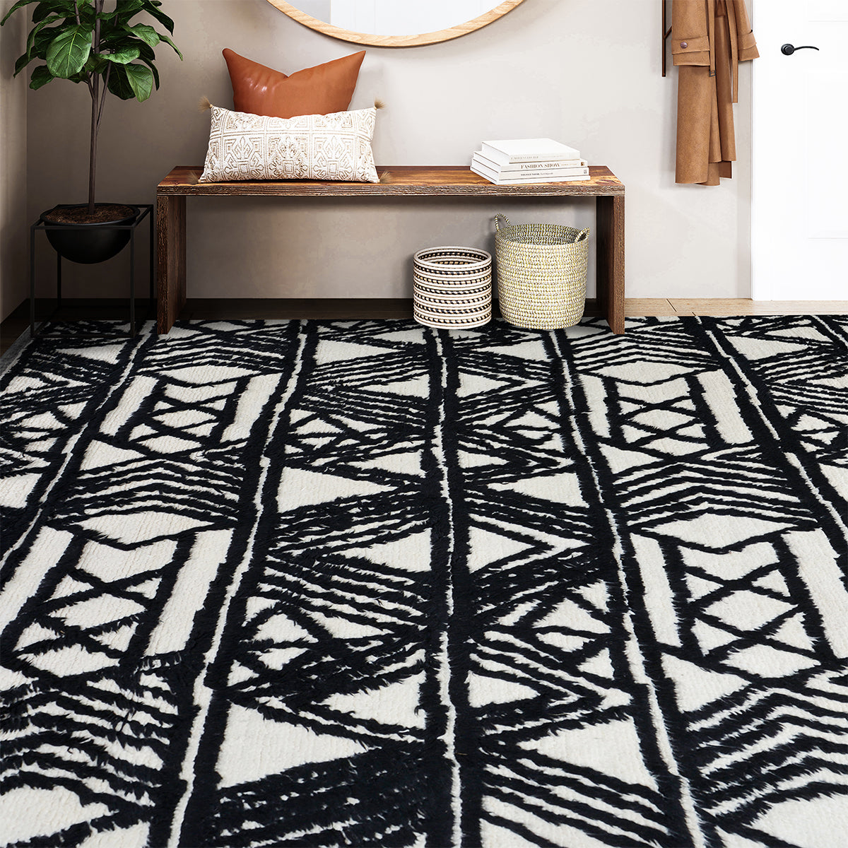 MOROCCAN TZ172 IVORY / BLACK