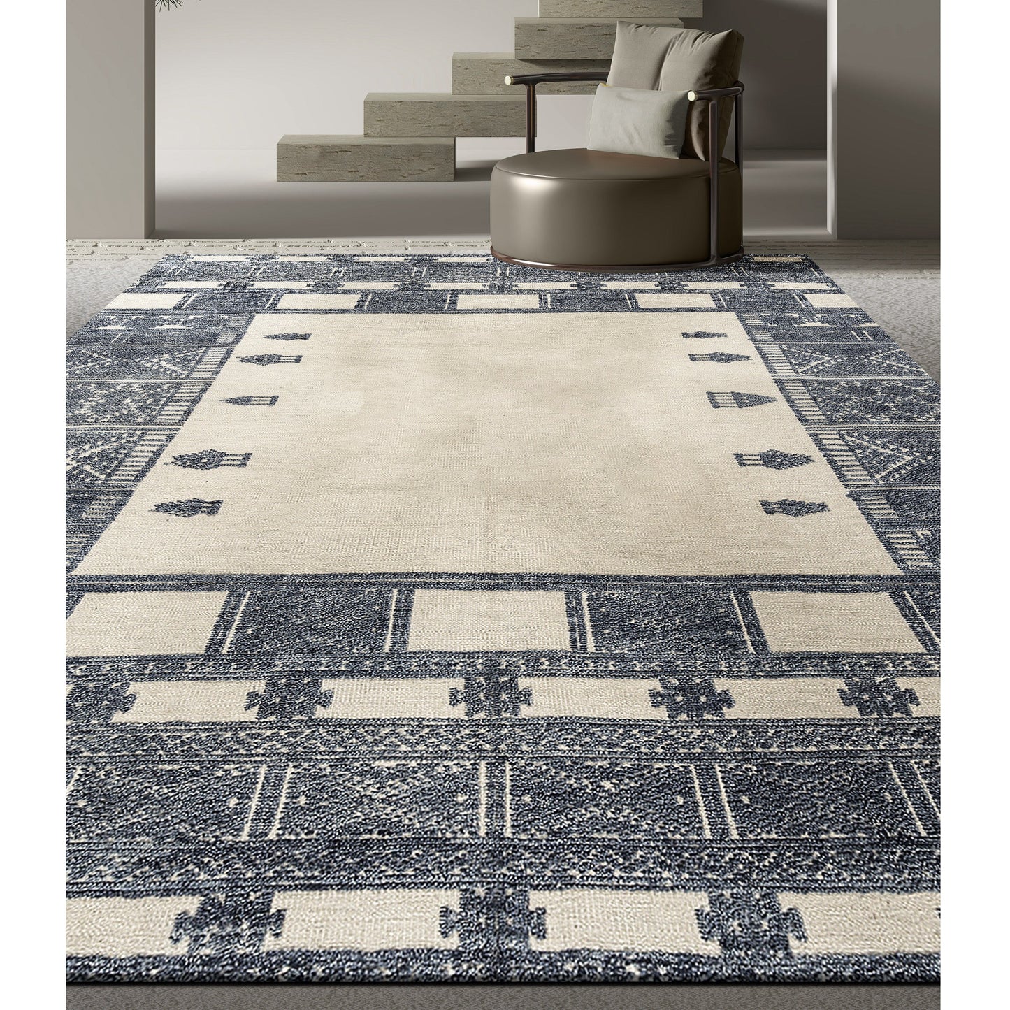 MOROCCAN TZ178 BLUE / BEIGE