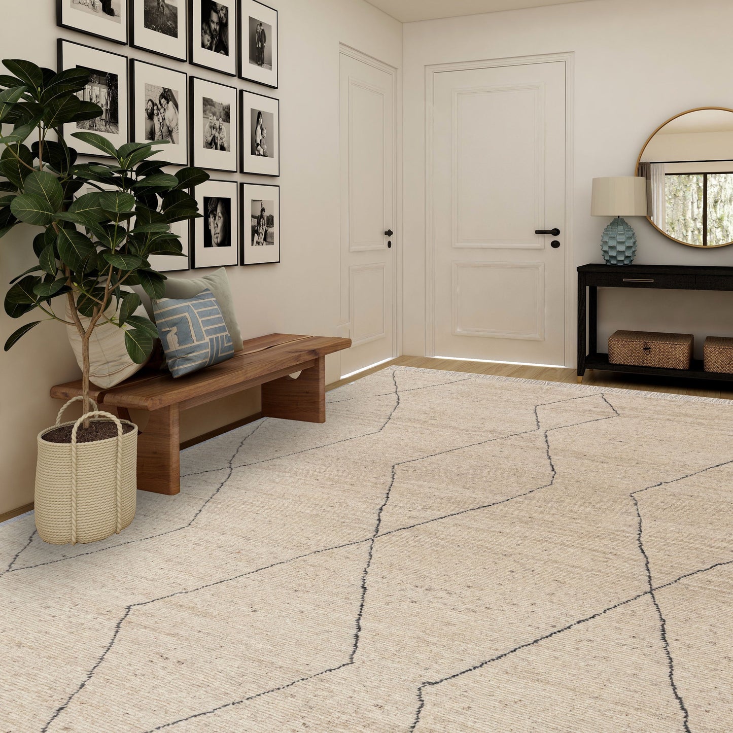 MOROCCAN TZ229 IVORY / GREY