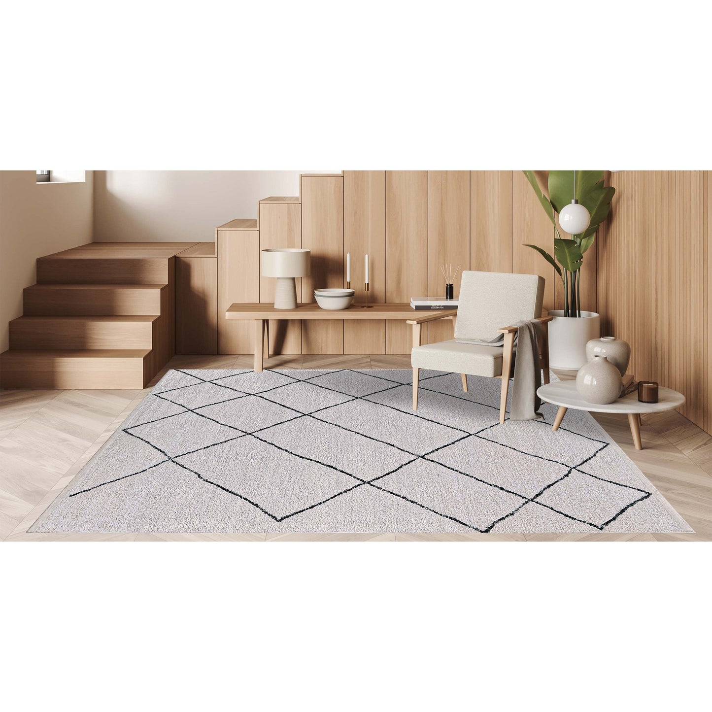 MOROCCAN TZ473 IVORY / CHARCOAL