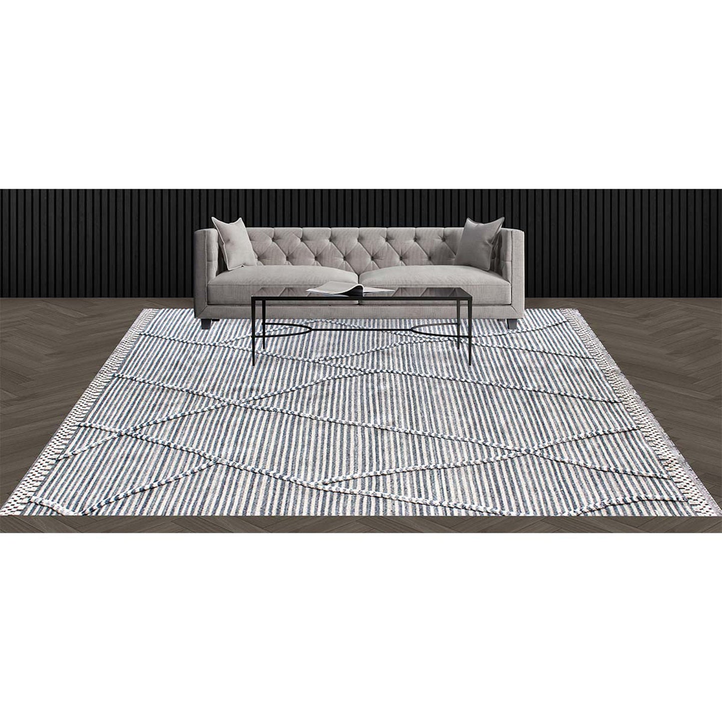 MOROCCAN TZ638 BLUE / IVORY