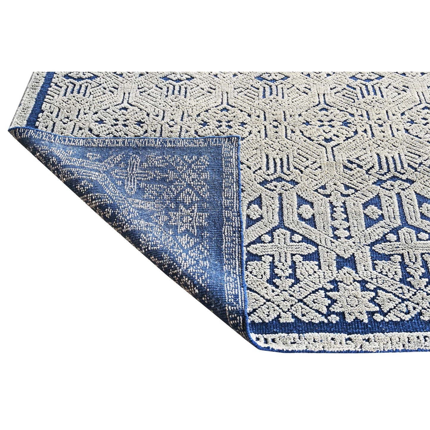 MOROCCAN TZ704 IVORY / BLUE