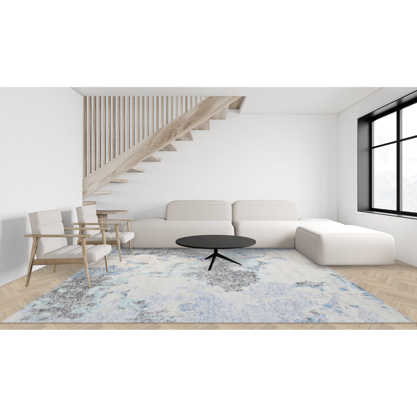 MOROCCAN TZN34 IVORY / BLUE