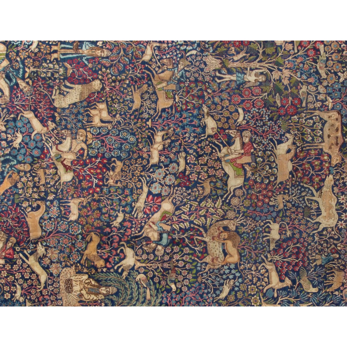ANTIQUE PERSIAN FINE KIRMAN NAVY / RED 11'4" X 19'