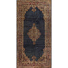 ANTIQUE PERISAN KAZVIN NAVY / RED 9'9" X 20'8"
