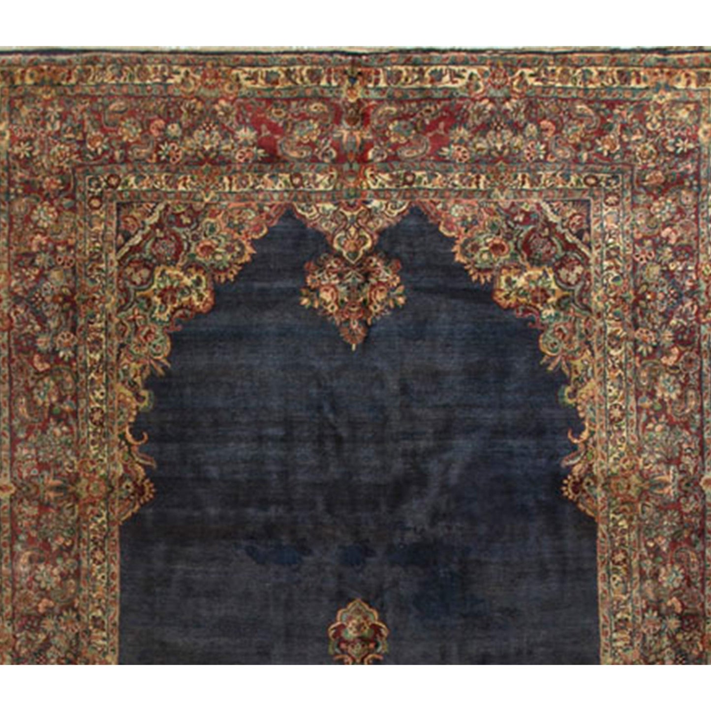ANTIQUE PERISAN KAZVIN NAVY / RED 9'9" X 20'8"