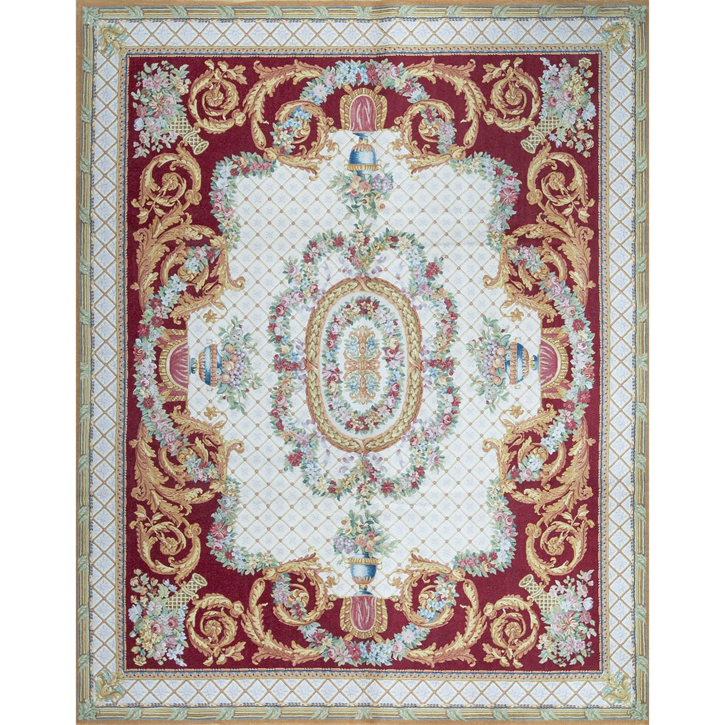 RENAISSANCE SAVONNERIE S195R IVORY / RED 8' X 10'