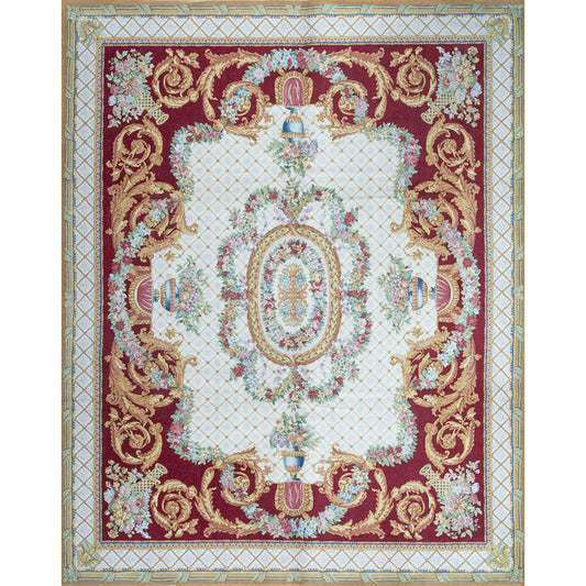 RENAISSANCE SAVONNERIE S195R IVORY / RED 8' X 10'