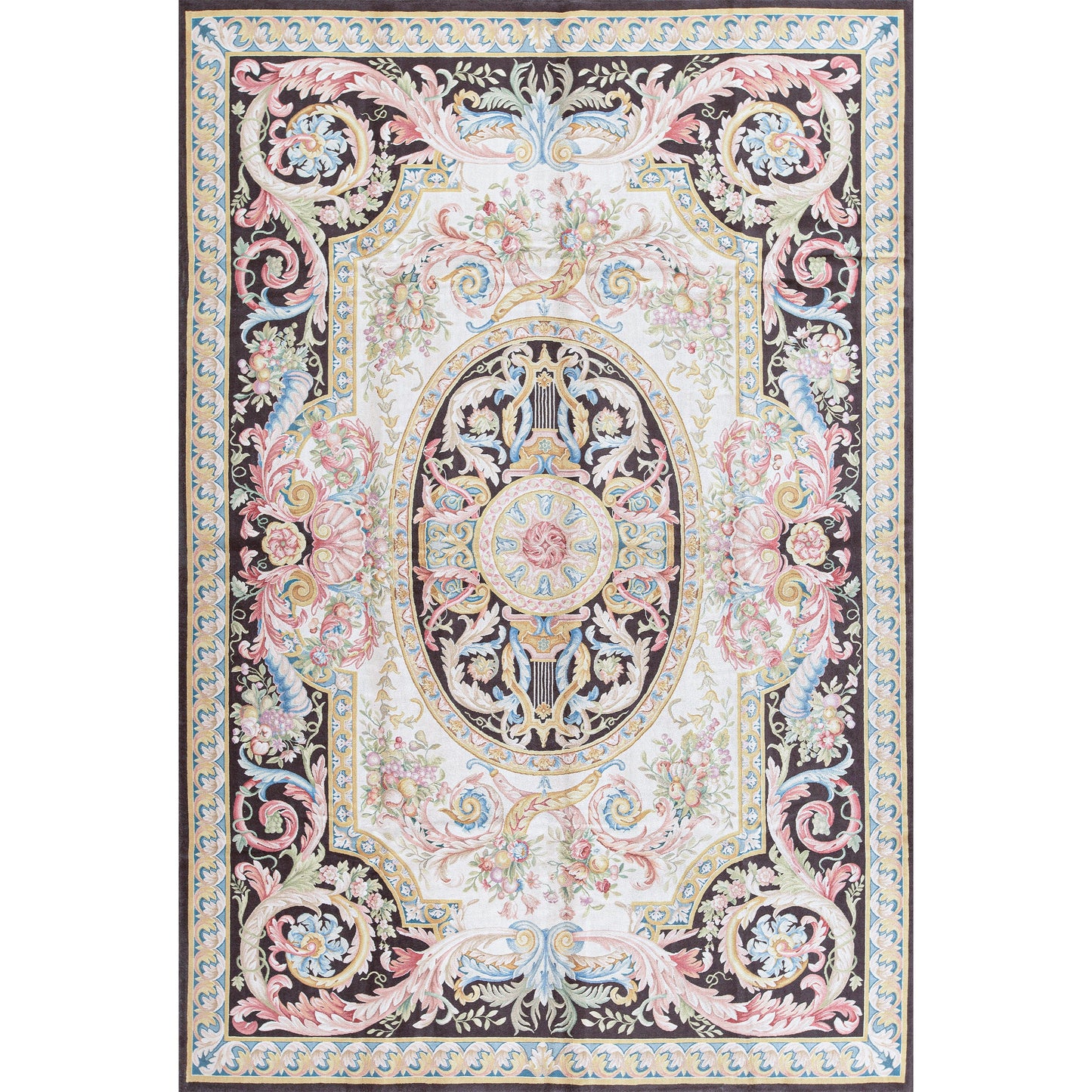 RENAISSANCE SAVONNERIE SAV25 IVORY / BROWN 11'1" X 16'2"