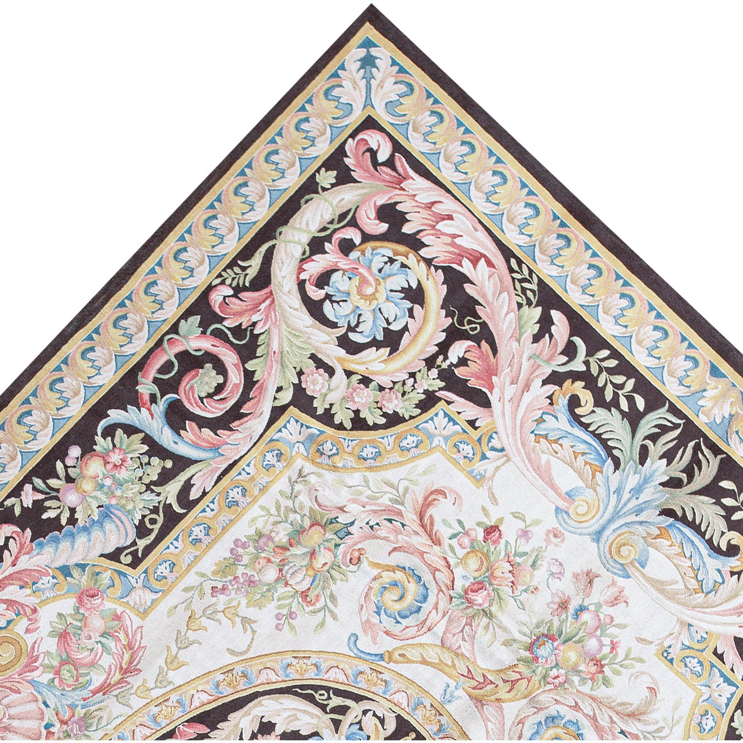 RENAISSANCE SAVONNERIE SAV25 IVORY / BROWN 11'1" X 16'2"