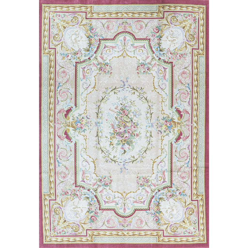 RENAISSANCE SAVONNERIE SAV-3 IVORY / PEACH 9'9" X 14'