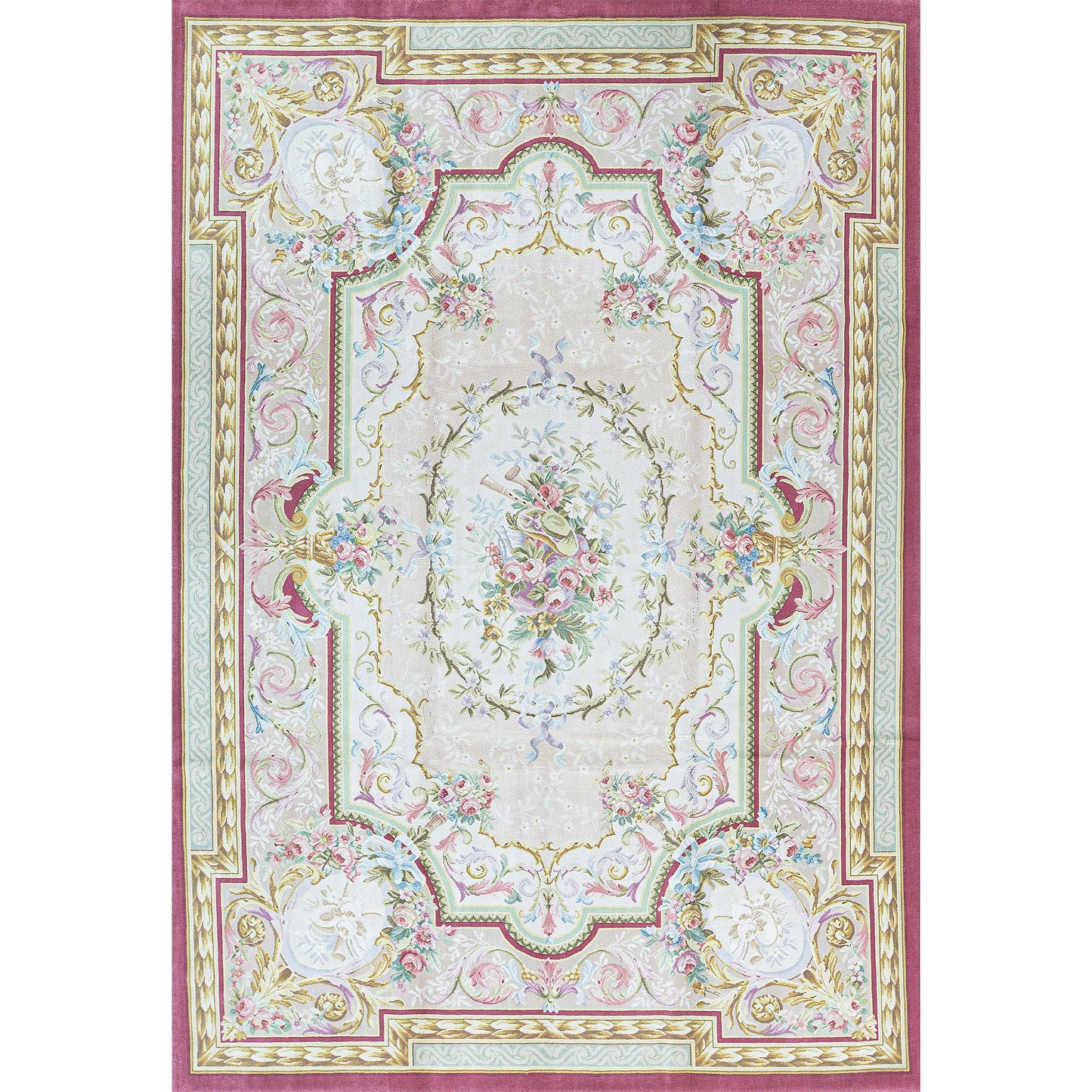 RENAISSANCE SAVONNERIE SAV-3 IVORY / PEACH 9'9" X 14'