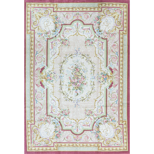 RENAISSANCE SAVONNERIE SAV-3 IVORY / PEACH 9'9" X 14'