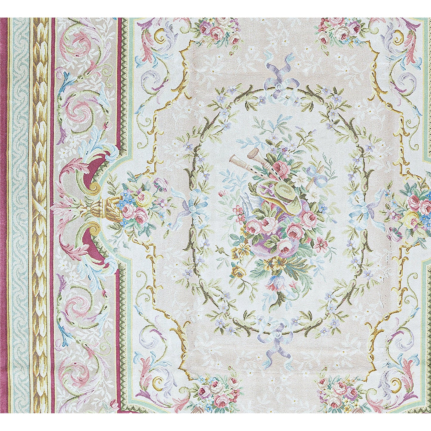 RENAISSANCE SAVONNERIE SAV-3 IVORY / PEACH 9'9" X 14'