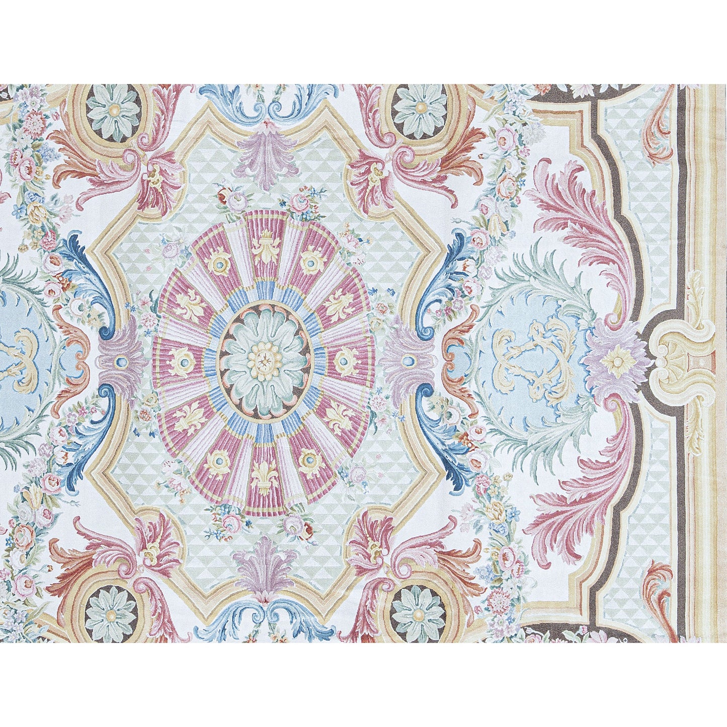 RENAISSANCE SAVONNERIE S-163 IVORY / BROWN 10'1" X 14'