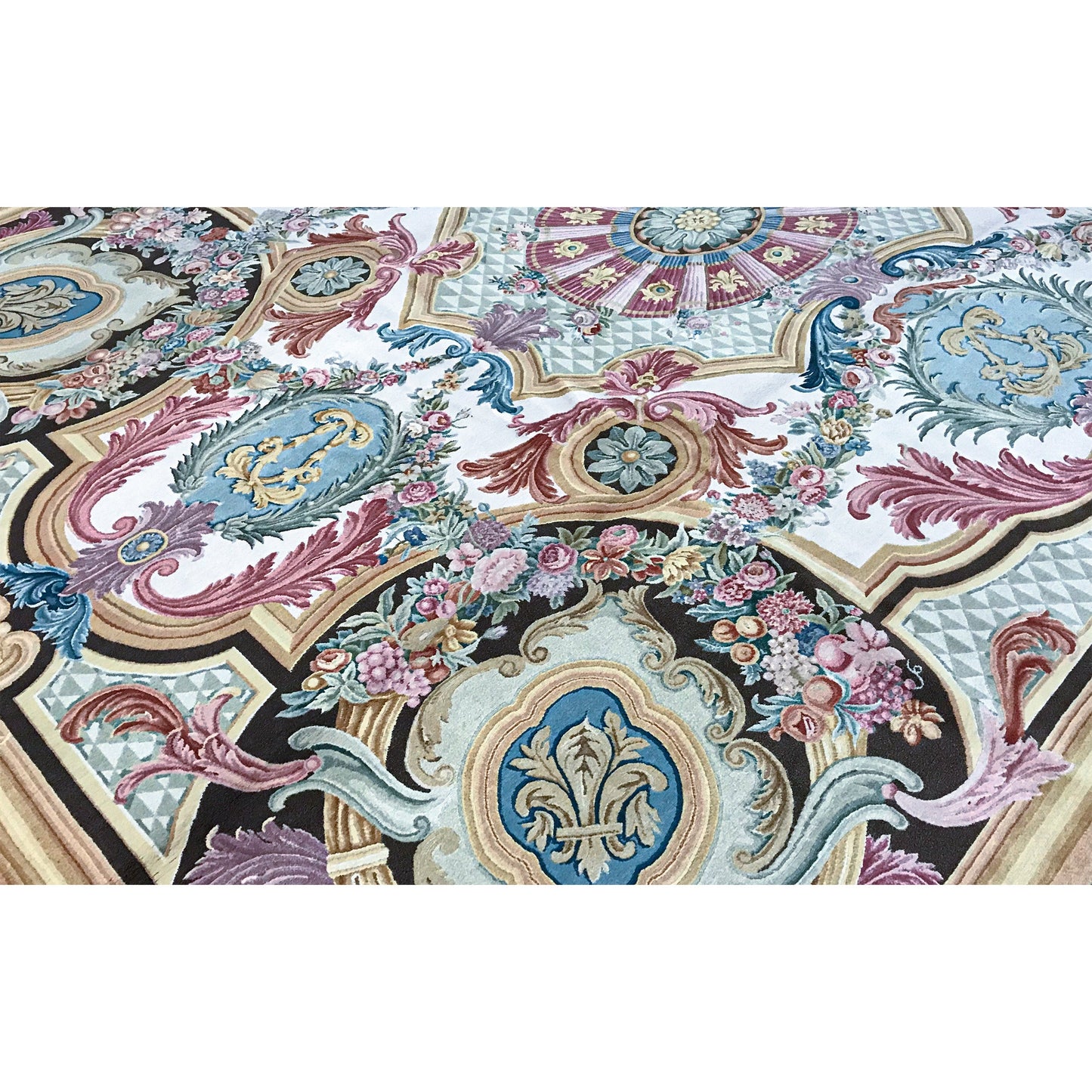 RENAISSANCE SAVONNERIE S-163 IVORY / BROWN 10'1" X 14'