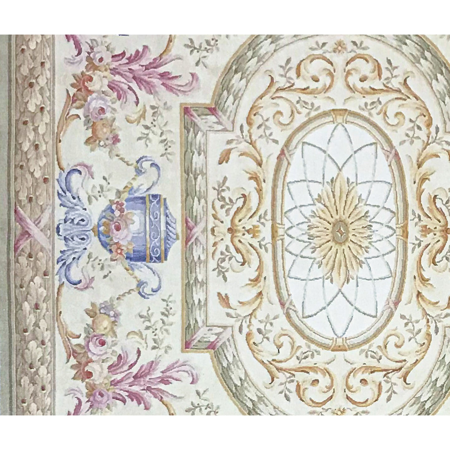 RENAISSANCE SAVONNERIE S-11G BEIGE / GREEN 9' X 12'