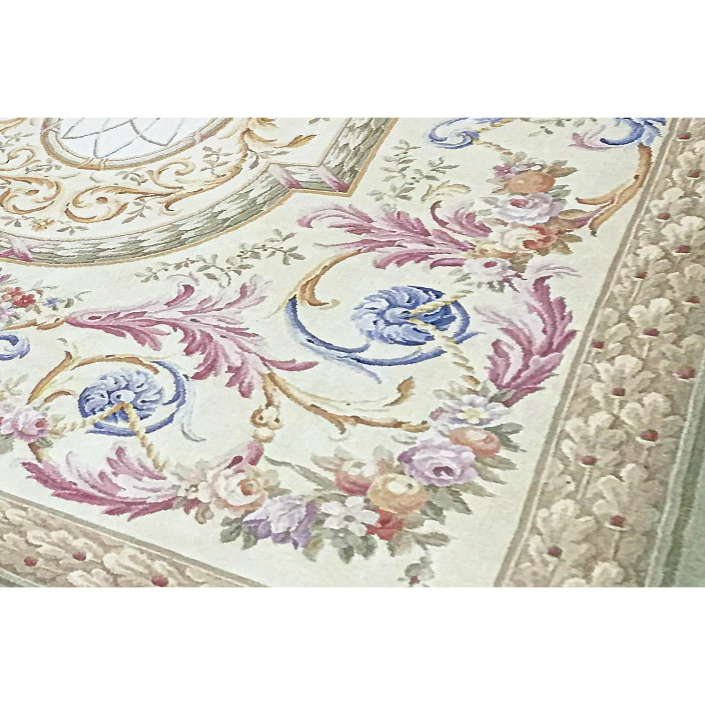 RENAISSANCE SAVONNERIE S-11G BEIGE / GREEN 9' X 12'