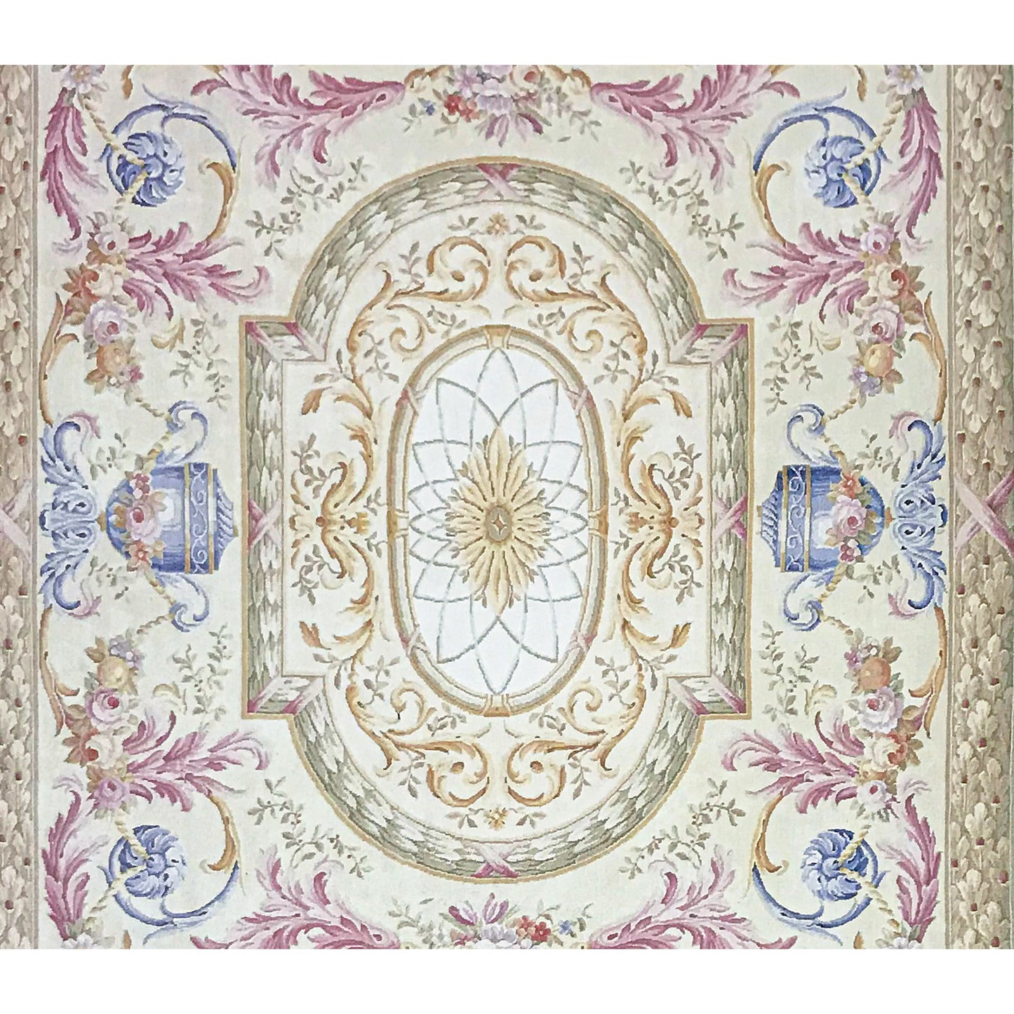 RENAISSANCE SAVONNERIE S-11G BEIGE / GREEN 9' X 12'