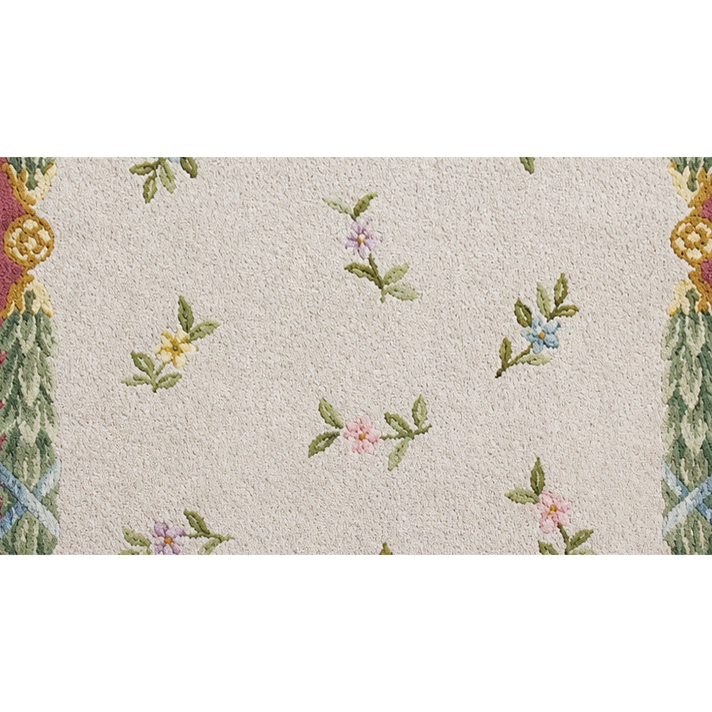 RENAISSANCE SAVONNERIE S-7-- IVORY, ROSE 6' X 9'1"