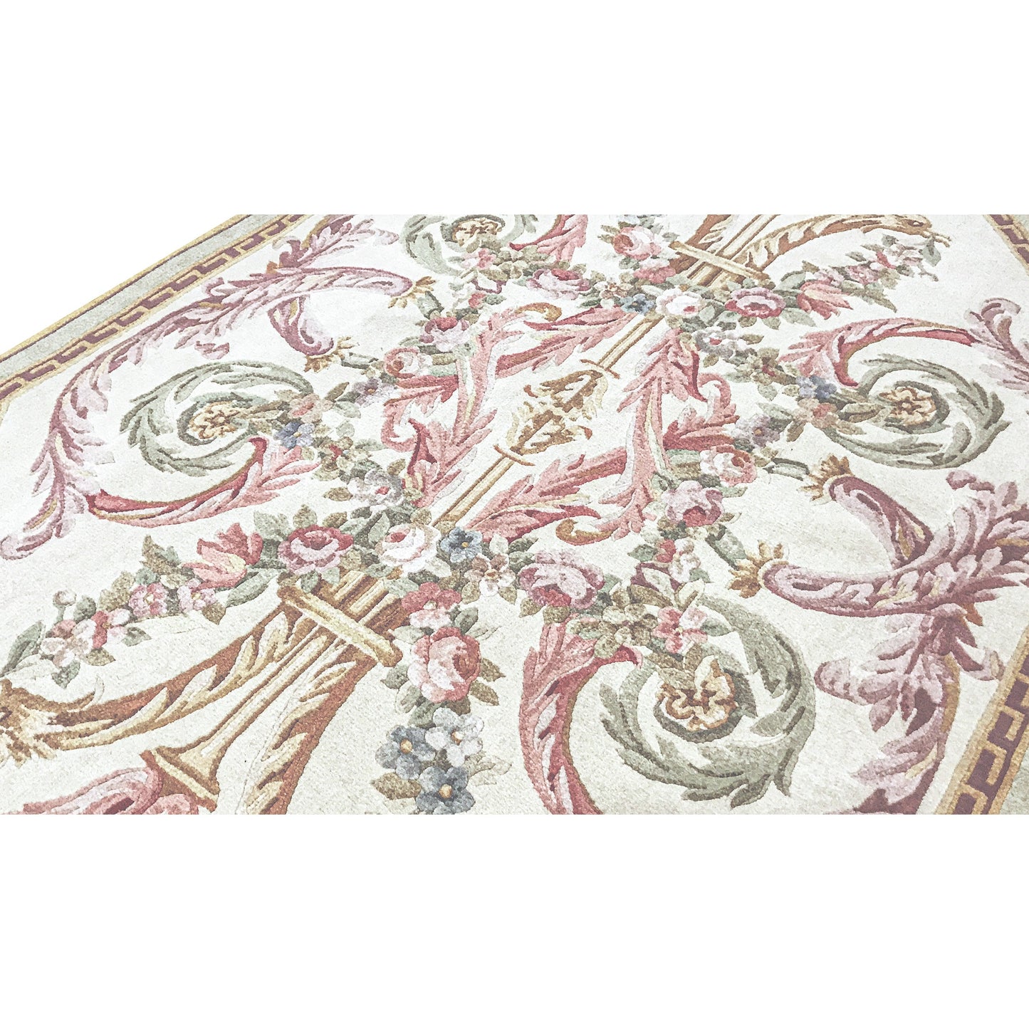RENAISSANCE SAVONNERIE S-240 IVORY / GREEN 3'6" X 5'