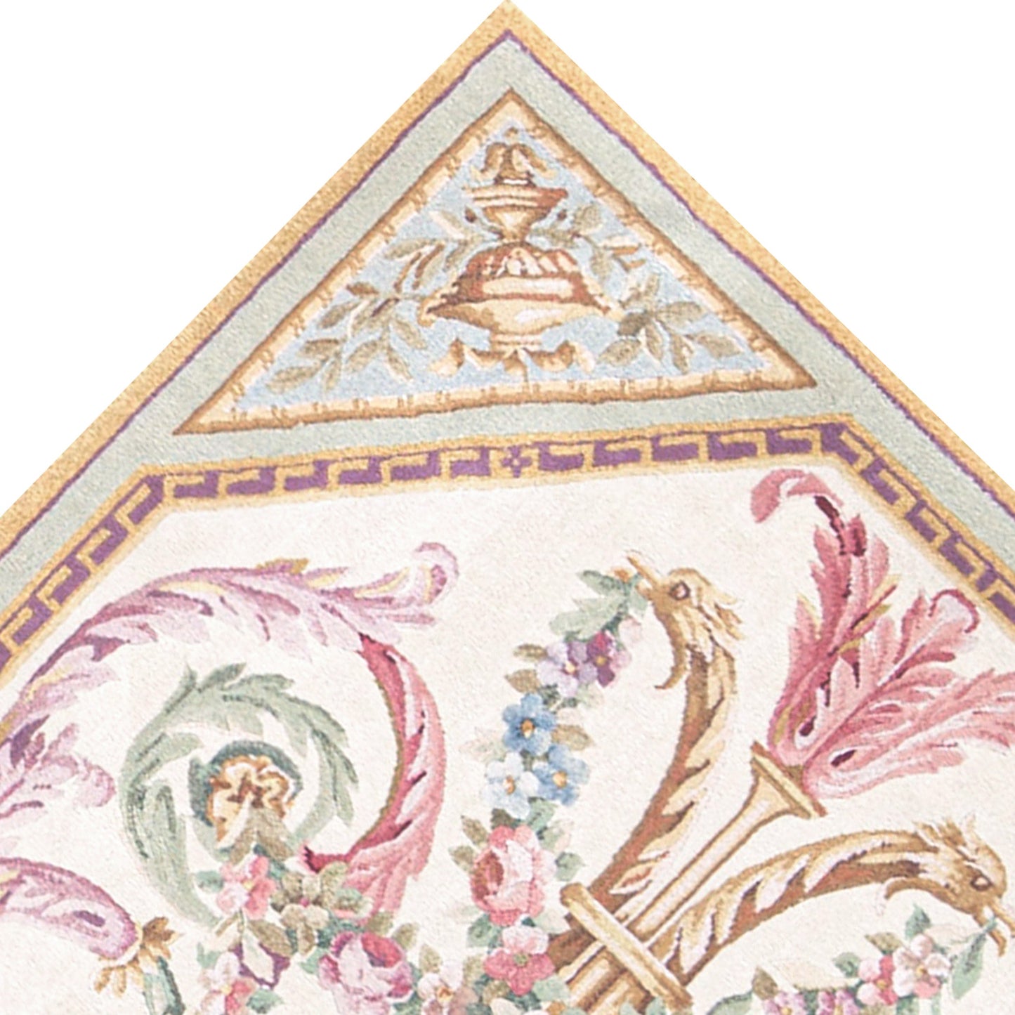 RENAISSANCE SAVONNERIE S-240 IVORY / GREEN 3'6" X 5'
