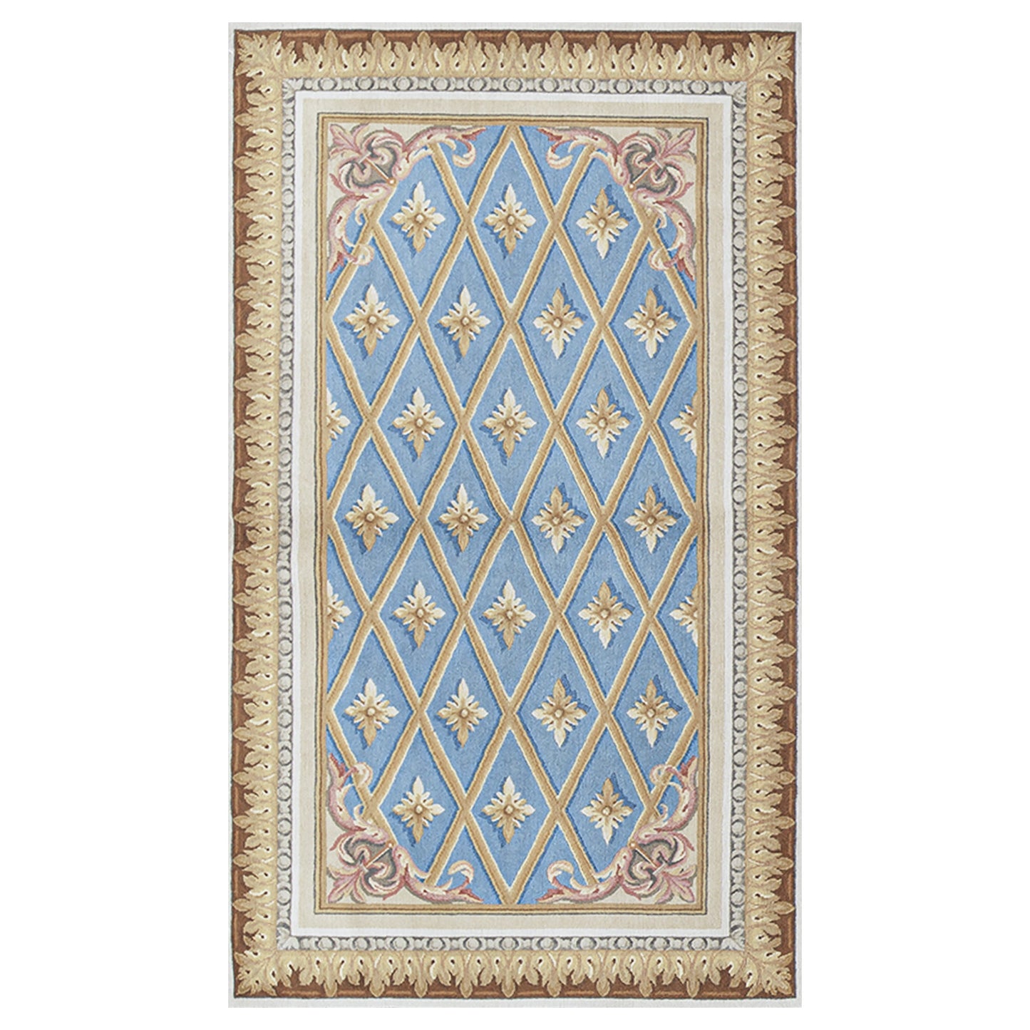 RENAISSANCE SAVONNERIE S-136 BLUE / GOLD 3'6" X 6'
