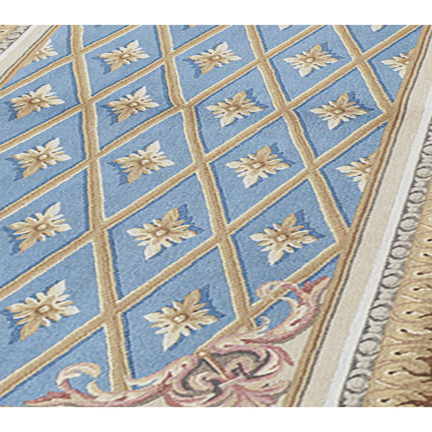 RENAISSANCE SAVONNERIE S-136 BLUE / GOLD 3'6" X 6'