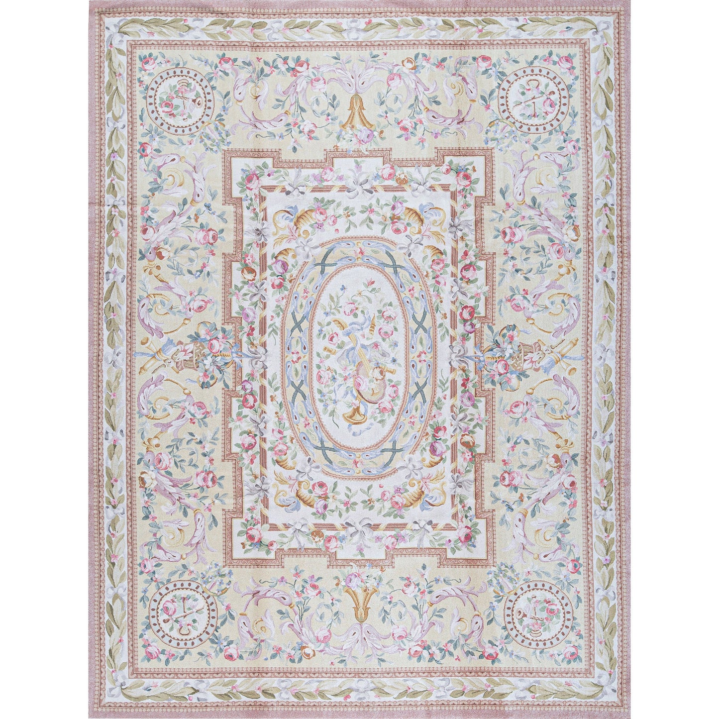 RENAISSANCE SAVONNERIE SAV27 IVORY / GOLD 9' X 12'