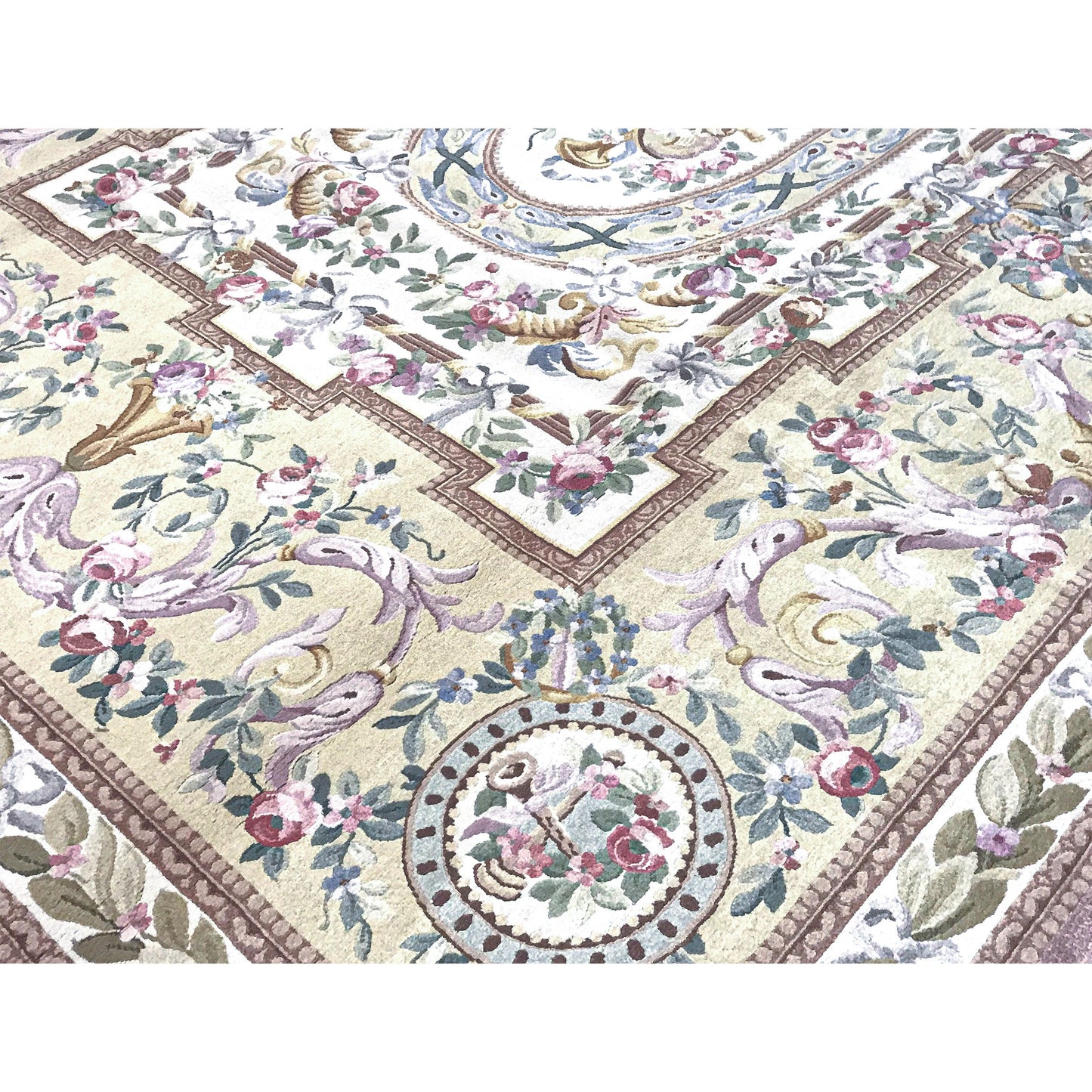RENAISSANCE SAVONNERIE SAV27 IVORY / GOLD 9' X 12'