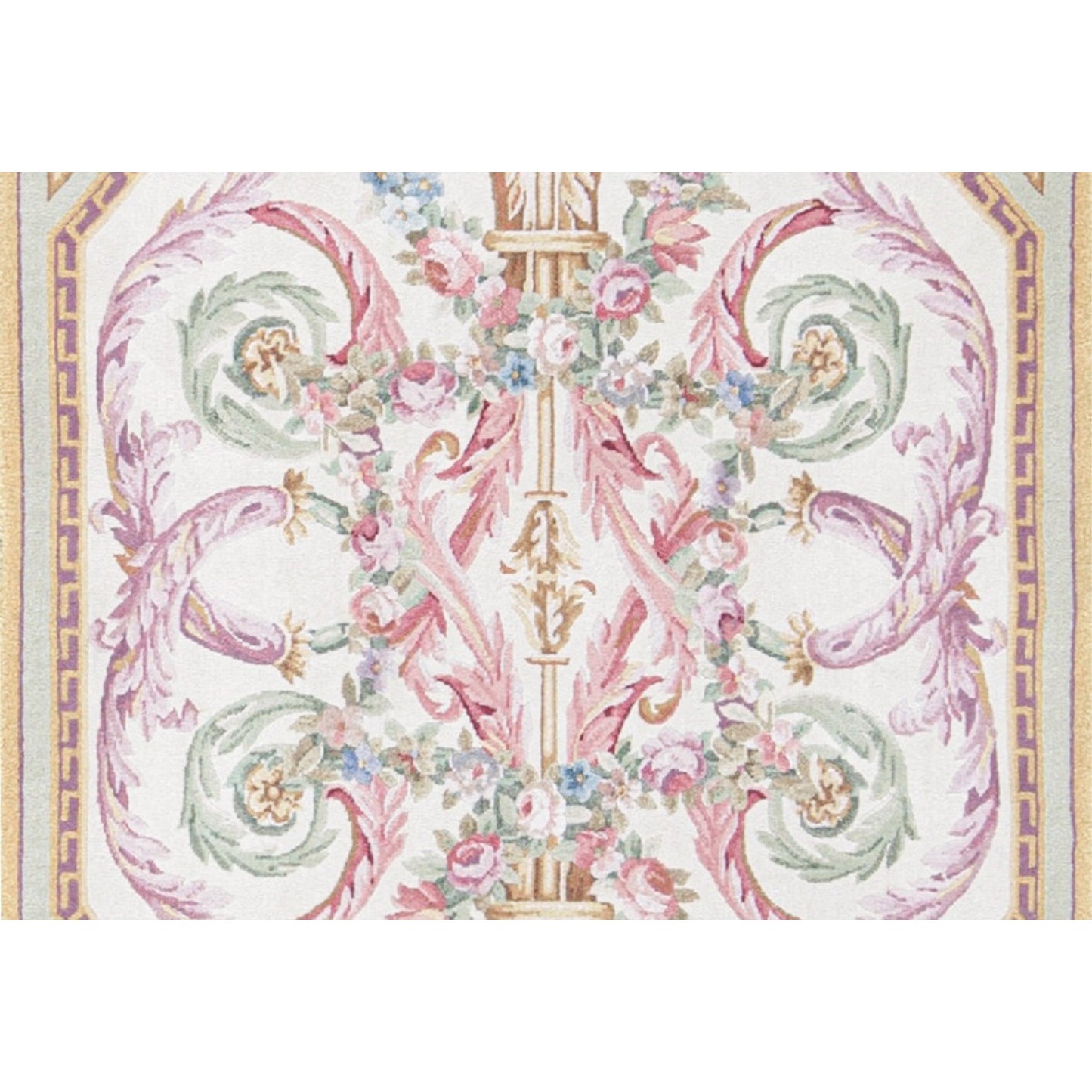 RENAISSANCE SAVONNERIE S-240 IVORY / GREEN 3'6" X 5'