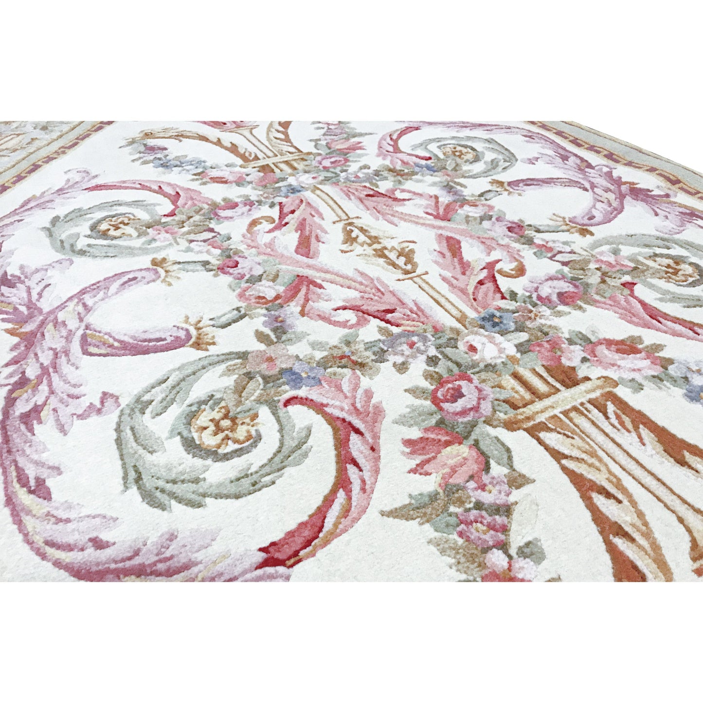 RENAISSANCE SAVONNERIE S-240 IVORY / GREEN 3'6" X 5'
