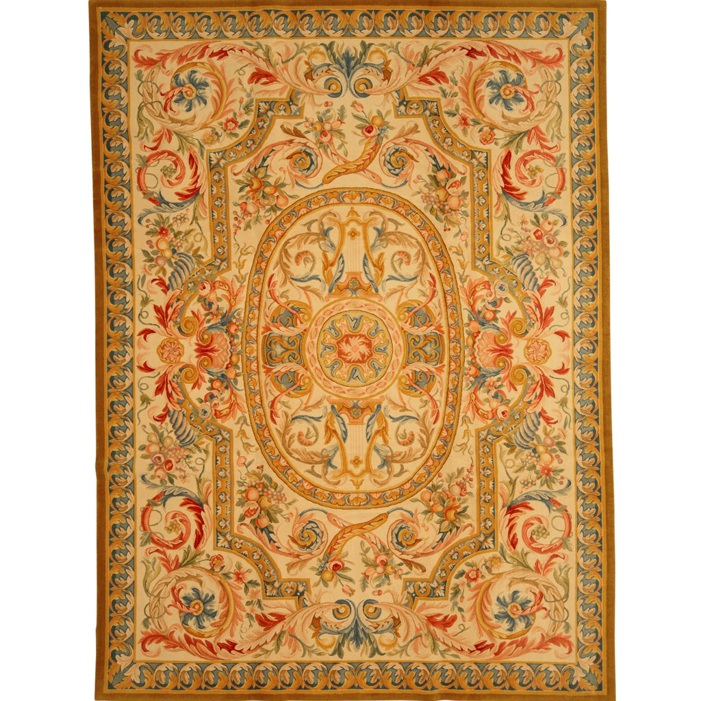 RENAISSANCE SAVONNERIE S-25- IVORY / BLUE 9' X 12'1"
