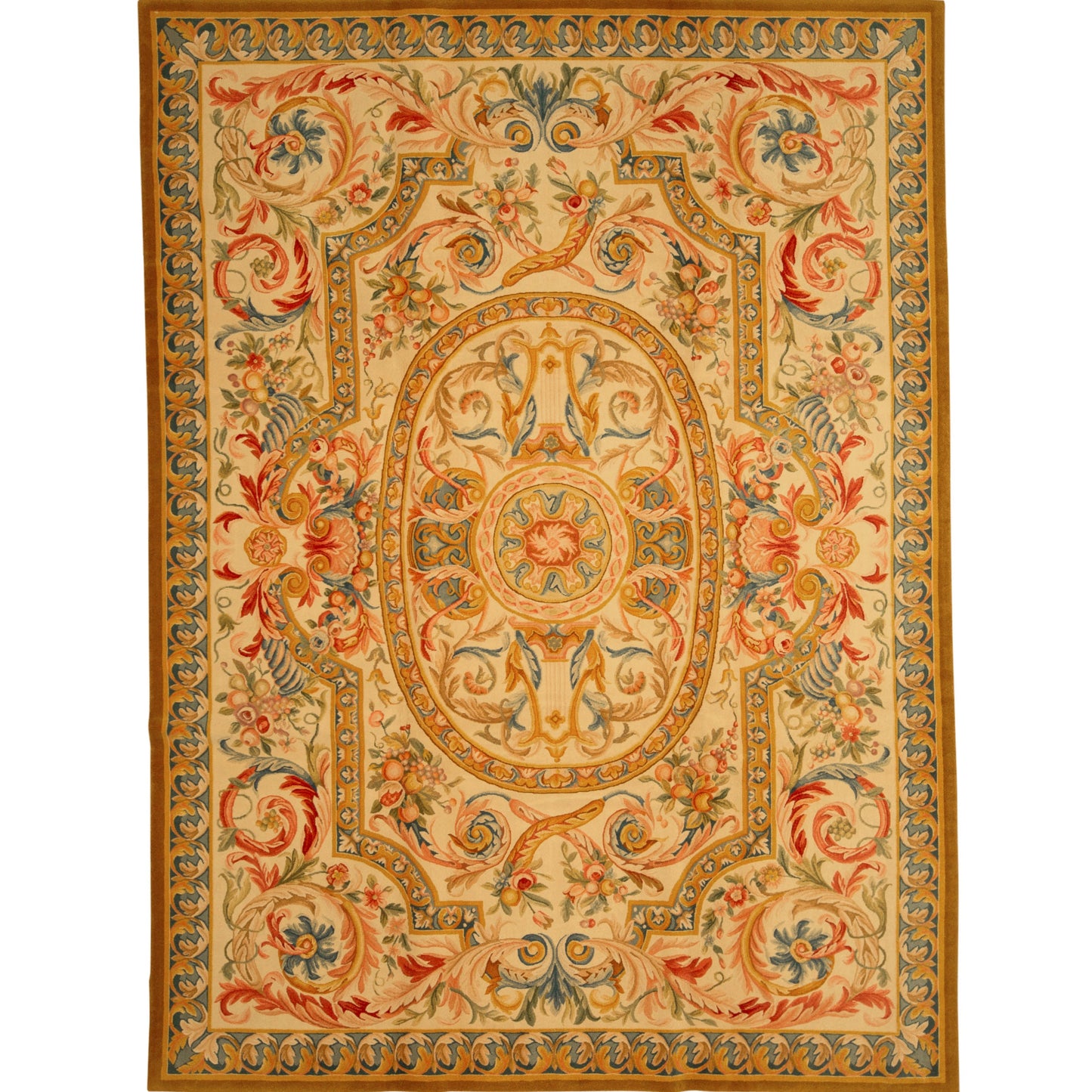 RENAISSANCE SAVONNERIE S-25- IVORY / BLUE 9' X 12'1"