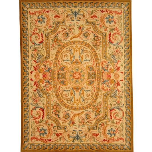 RENAISSANCE SAVONNERIE S-25- IVORY / BLUE 9' X 12'1"