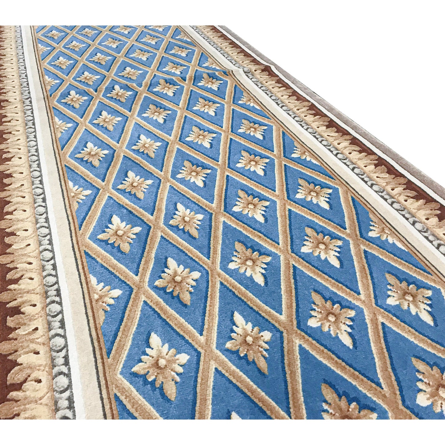 RENAISSANCE SAVONNERIE S-136 BLUE / IVORY 3'1" X 18'