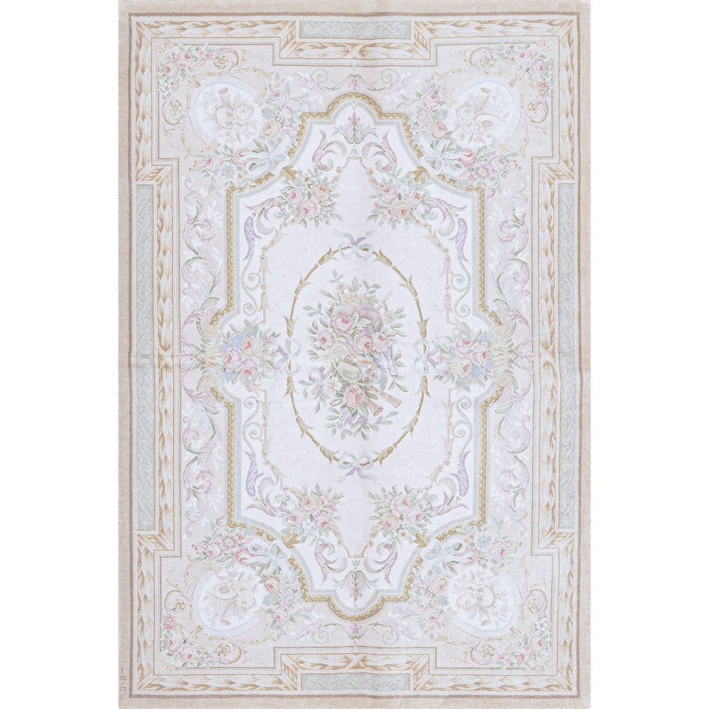 RENAISSANCE SAVONNERIE S-3-I IVORY / PEACH 6' X 9'