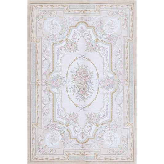 RENAISSANCE SAVONNERIE S-3-I IVORY / PEACH 6' X 9'