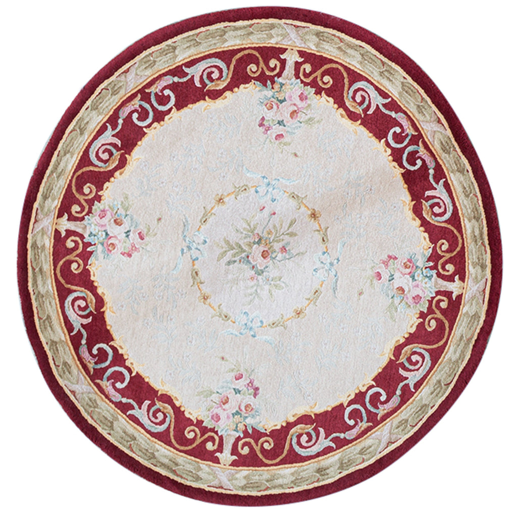 RENAISSANCE SAVONNERIE S-3RS IVORY / RED 5' X 5'
