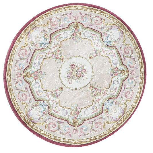 RENAISSANCE SAVONNERIE S-3-R PEACH / RED  9' X 9'