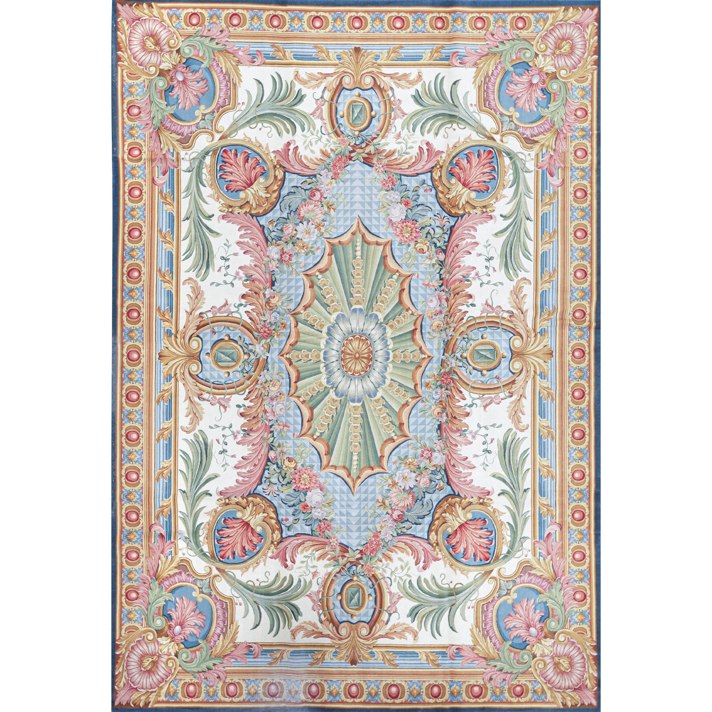 RENAISSANCE SAVONNERIE S-104 IVORY / NAVY 11' X 16'