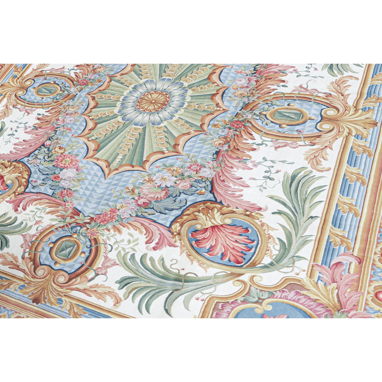 RENAISSANCE SAVONNERIE S-104 IVORY / NAVY 11' X 16'