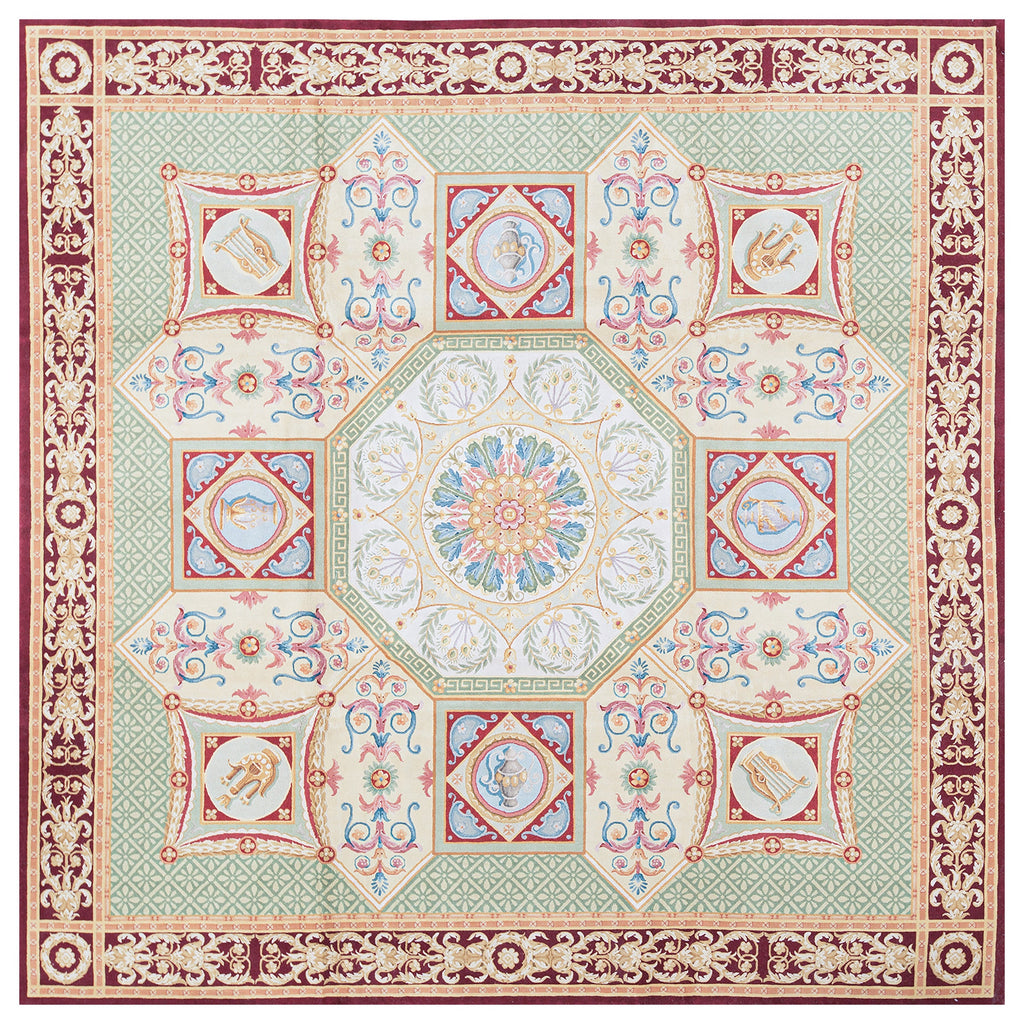 RENAISSANCE SAVONNERIE S-117 GOLD / RED 11' X 11'